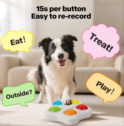 Interactive Dog Toy - Customizable Button Recordings